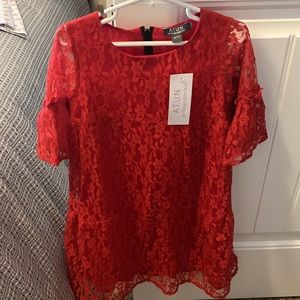 Girls red lace dress